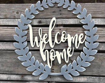 Welcome Home Roman Wreath Door Hanger