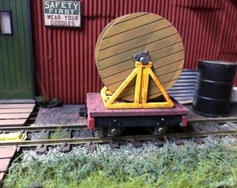 GN15 Narrow Gauge Cable Wagon with Wheels - Model Railway Freight