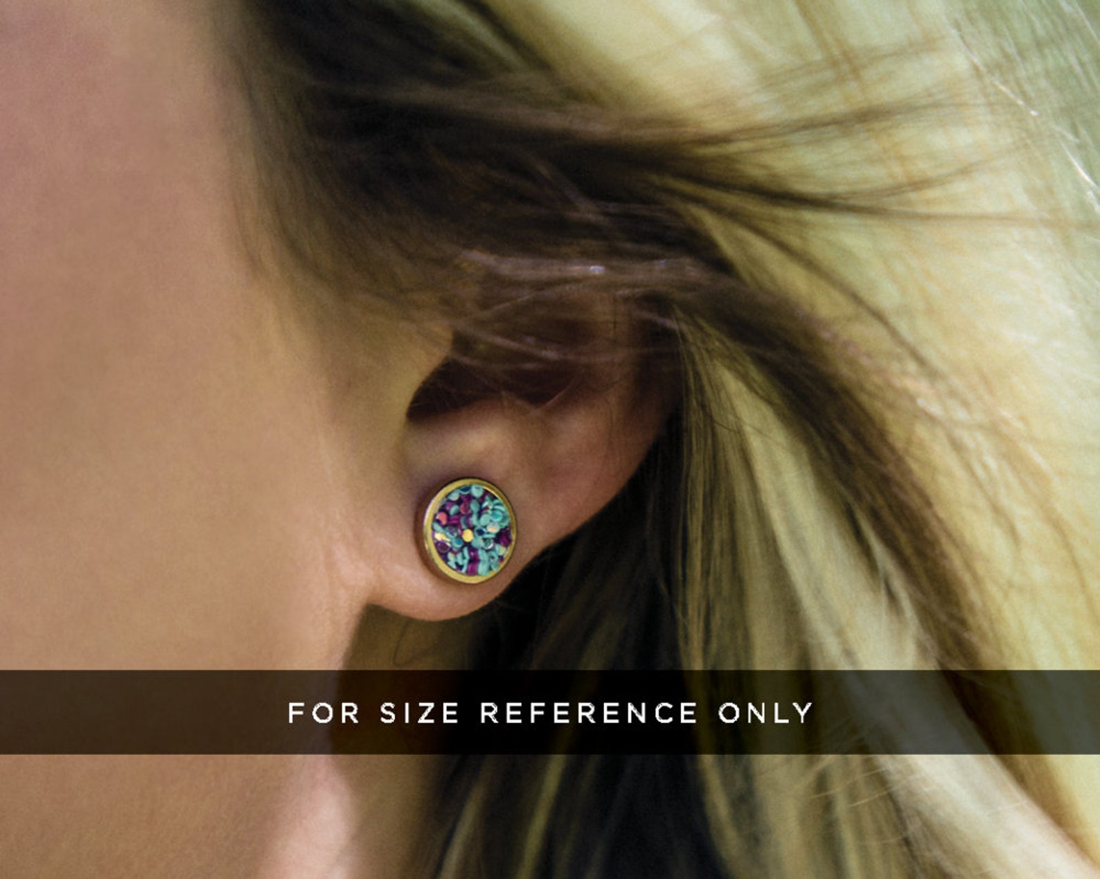 School Days Chunky Glitter Stud Earring / Chunky Glitter Stud Etsy