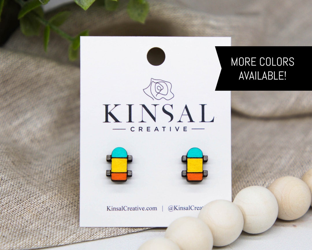 Skateboard stud earrings Clearance