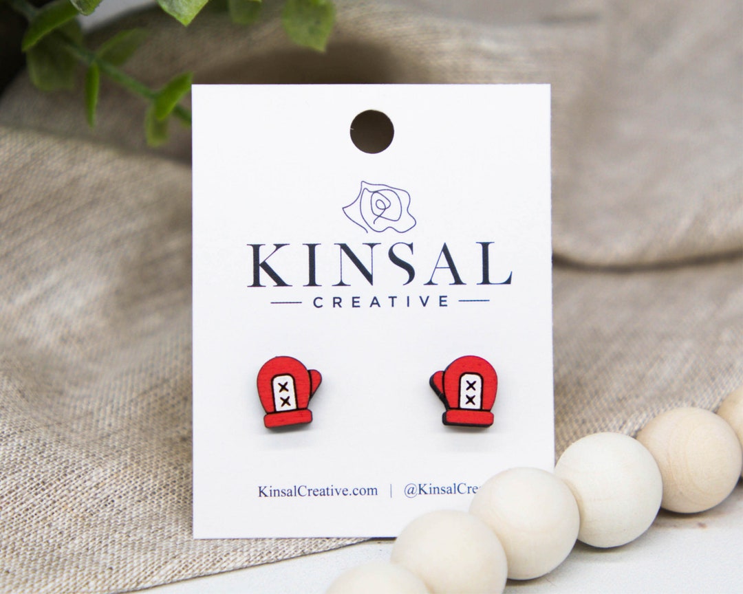 Boxing Gloves Wood Stud Earrings Stud Earrings Wooden Stud Etsy