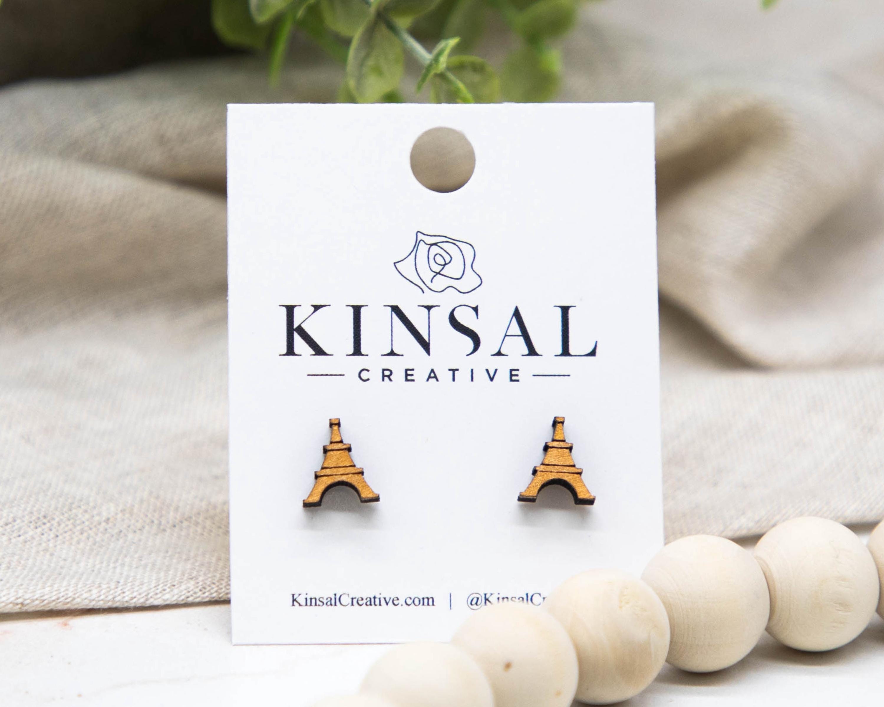 Eiffel Tower Stud Earrings For Women - Gold & Silver Dangle Stainless Steel Earring