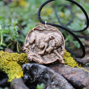 Wooden Bull Pendant