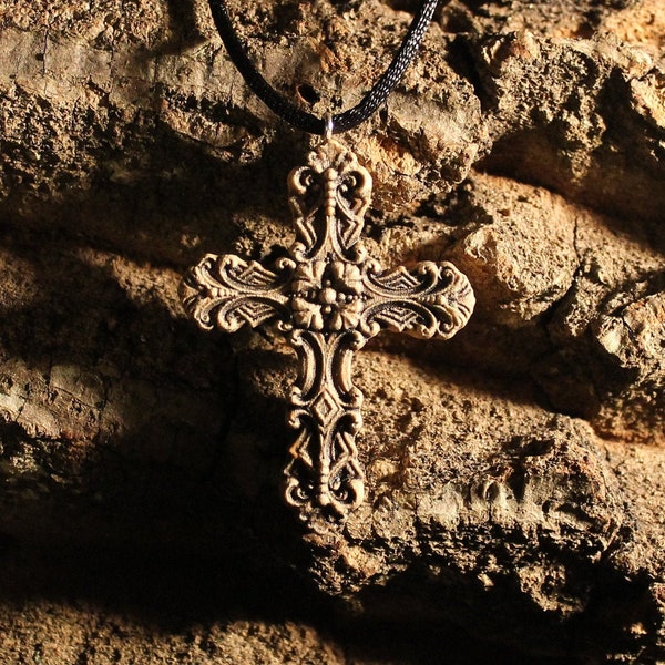 Wooden Cross, Christian Gift, Crucifix Necklace