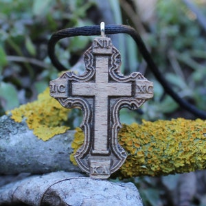 Hölzerne Kreuz Halskette, christliches Geschenk