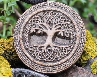 Tree Of Life Necklace, Wooden Yggdrasil Pendant, Nature Charm