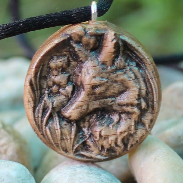 Wooden Fox Wildlife Pendant