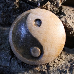 Yin Yang Wooden Pendant