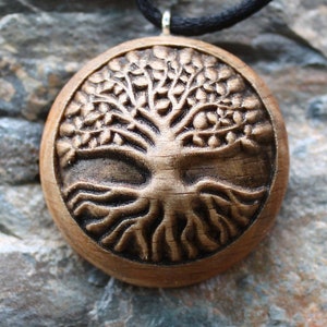Tree of Life Necklace, Yggdrasil Pendant, Nature Lover Gift, Wooden Jewelry