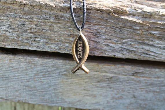 Christian Fish Pendant Ichthus Necklace Gift for Christian