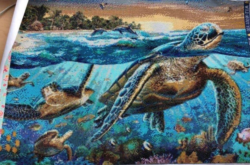 Preorder 60x80cm Tropical Turtles Diamond Painting Kit