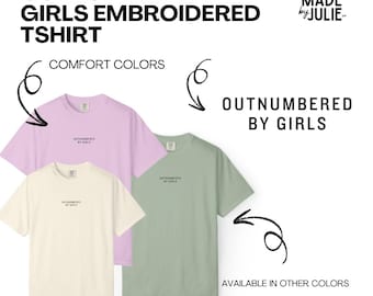 Superados en número por las chicas, camiseta bordada para papá de niña, papá de niña