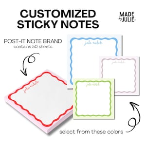 Personalisierte Post-it® Notizblöcke, Haftnotizen, kundenspezifische Post-it-Notizen, Post-it® Notizen, Girly Notizblock, trendige Haftnotizen
