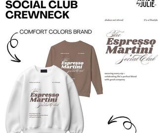 Sudadera unisex ligera de cuello redondo Espresso Martini Social Club, Espresso Martini, Espresso, Martini, Brunch
