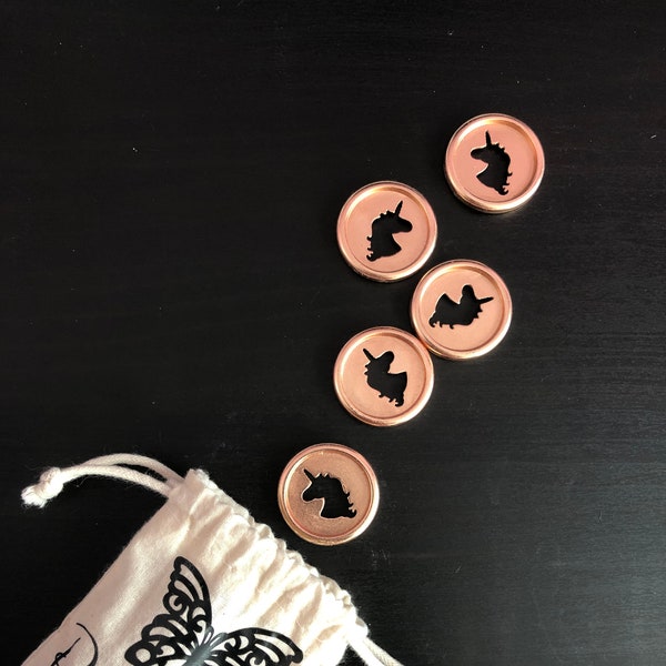 Unicorn Classic Rose Gold Metal Disc | Planner Accessories|Disc bound Planner