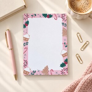 Gingerbread Christmas Notepad with 45 Sheets for Holiday Lists