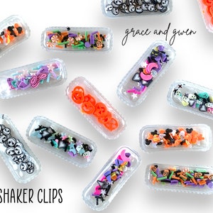 Halloween Shaker Clips | Hair Clips | Girl&#39;s Hair Clips | Pumpkin Clips | For Girls | Jack O Lantern Clip | Hair Accessories | Ghost Clips