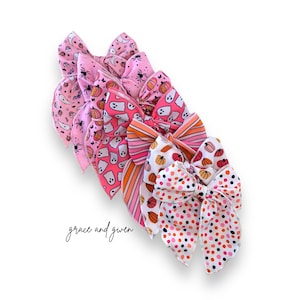 Pink Halloween Sailor Bows | Hair Bows for Girls | Fall Hair Bows | Sailor Bows | Toddler Bow | Fable Hair Bows | Pumpkin Bow | Ghost Bow bild 1
