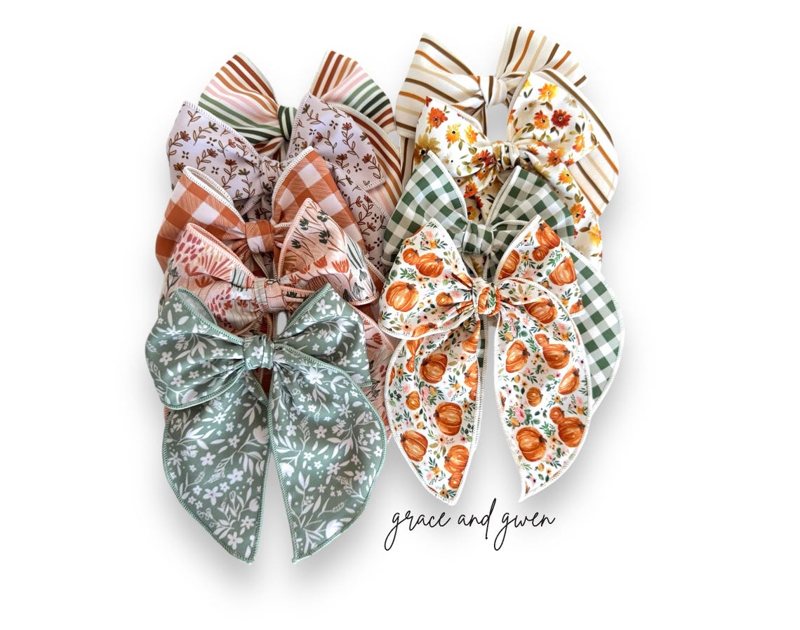 Fall Chair Bows Fall Sailor Bows | Hair Bows for Girls | Fall Hair Bow | Sailor Bows ...