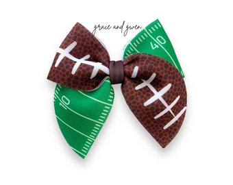 Football Sailor Bow | Hair Bows for Girls | Girl Bows | Toddler Hair Bows | Bow Clips | Hair Bows | Bows for Girls | Fall Sport Hair Bow