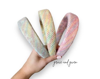 Spring Pastel Tweed Headbands | Knotted Headbands | Girl's Headbands | Gift For Girls | Party Favors | Hair Accessories | Easter Headbands