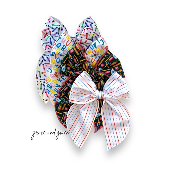 Back to School Sailor Bows | Hair Bows for Girls | School Hair Bows | Sailor Bows | Toddler Bow | Bows for Girls | Summer Hair Bow Clip