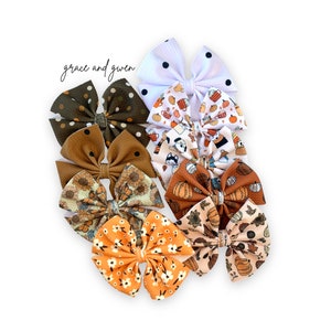 Fall Prints Liverpool Pinwheel Bows | Hair Bows for Girls | Baby Bows and Headbands | Nylon Headband Bow | Pigtail Bows | Hair Bow Clips