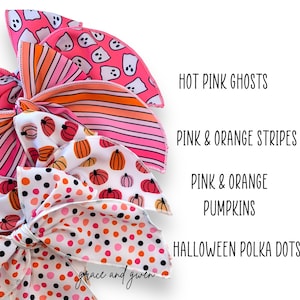 Pink Halloween Sailor Bows | Hair Bows for Girls | Fall Hair Bows | Sailor Bows | Toddler Bow | Fable Hair Bows | Pumpkin Bow | Ghost Bow bild 4