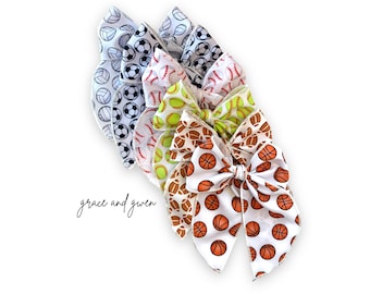 Sport Gwen Bows | Sailor Hair Bows | Toddler Bow | Bows for Girls | Fable Hair Bows | Baseball Bow | Basketball Bow | Soccer Bow | Softball