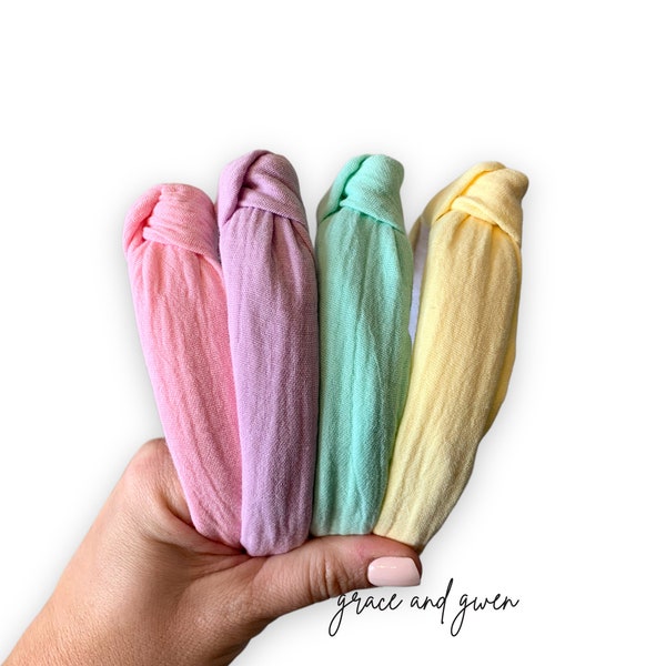 Spring Muslin Knotted Headbands - Knotted Headbands - Girl's Headbands - Gift For Girls - Party Favors - Hair Accessories - Spring Headbands
