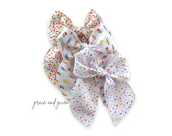 Sweet Treats Sailor Bows | Hair Bows for Girls | Summer Hair Bows | Sailor Bows | Toddler Bow | Bows for Girls | Sprinkle Clip Bows