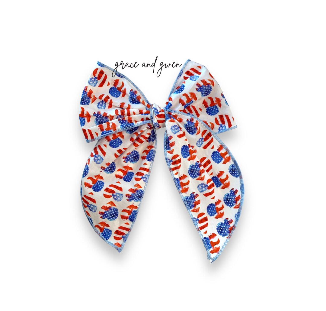 July 4th Sailor Bows Hair Bows for Girls Baby Girl Bows Etsy