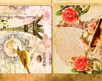 Scrapbooking paper Art Decoupage napkins Vintage print designer Collage cardboard Craft Handmade homedecor bouquet flower paper 7X11V56