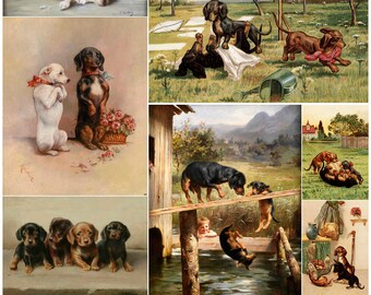 Art paper thin Scrapbooking Decoupage paper napkins Vintage print designer Collage Wrapping paper Craft Handmade Animals puppy 8X11" #55