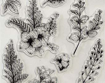INFUNLY Lot de 3 tampons transparents vintage pour fabrication de cartes - Motif papillon - En caoutchouc - Pour loisirs créatifs, scrapbooking, décoration d'album photo