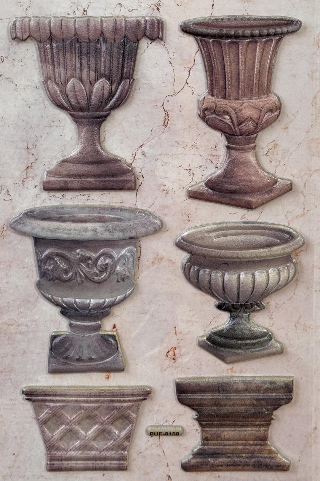 Urn Sticker 6PC Classic Roman Urn Planter Stickers Set for Scrapbooking Stickers ...