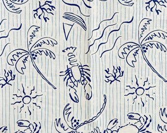 Serviette de table pour découpage, plage tropicale, crabes, homards, palmiers, serviette de table pour travaux de découpage, papier fin pour bricolage, scrapbooking, 40,6 x 36,8 cm (1 pcs)