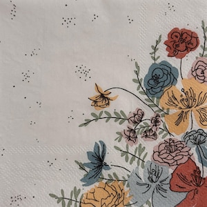 Serviette en papier bouquet de fleurs pour découpage, fabrication de cartes, scrapbooking, travaux manuels, décoration printemps-été serviette en papier à fleurs 10 x 10 po.