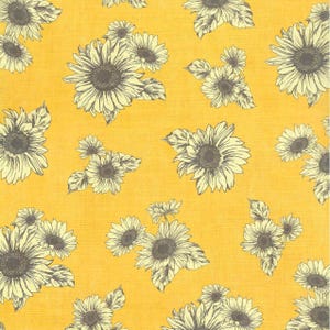 Papel artesanal con estampado de girasoles para scrapbooking, tarjetas y proyectos de bricolaje - 27 libras, 8,5 x 11 pulgadas, fondo amarillo brillante, flores florales