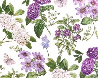 1 stks botanische paarse bloemen papieren servet voor decoupage, lentetuin ambachten, Pasen DIY scrapbooking kaart lavendel vlinder servet 16''