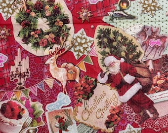 Lot De 20 Serviettes De Table - Décorations De Noël Dorées Sur Noir - Serviettes En Papier Avec Motif - Convient également Pour Le Découpage Et La Technique Des Serviettes - 33 X 33 Cm