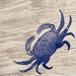 Nautical Blue Crab Decoupage Napkin Thin Paper with Wood Texture for Beach Coastal Summer Decor Crafts Scrapbooking Decoupage DIY 1PCS 10&#39;&#39;