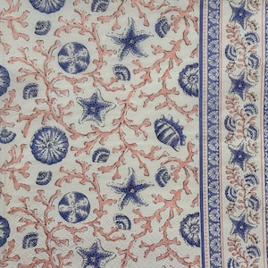 Servilleta de conchas marinas y corales para decoupage con patrón de estrellas de mar azules y arrecifes rosas, 33 x 33 cm, hoja de manualidades costeras de verano oceánico