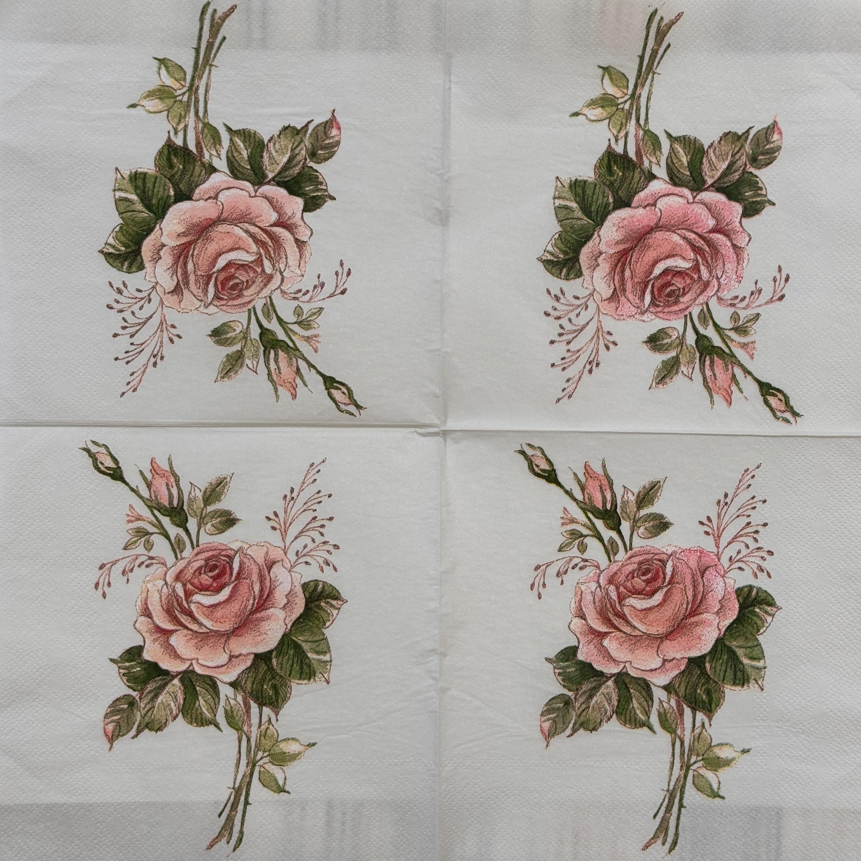 Vintage Rose Paper Napkin for Decoupage Scrapbooking Cardmaking DIY ...
