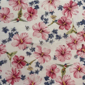 Tropischer Kolibri und Hibiskus Papier Serviettentechnik - Rosa und Blaue Blumen Vögel - 33x33 cm für Scrapbooking, Kartenherstellung, DIY-Projekte