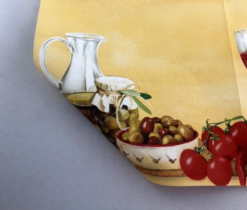 Paper napkin Decoupage napkins Art paper Scrapbooking paper Art print Vintage paper Craft DIY retro Handmade Food olives napkin 13*13#29