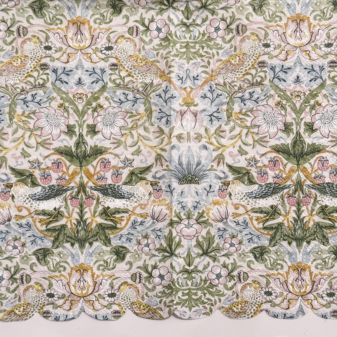 Vintage Birds Floral Ornament Paper Napkin for Decoupage, William ...