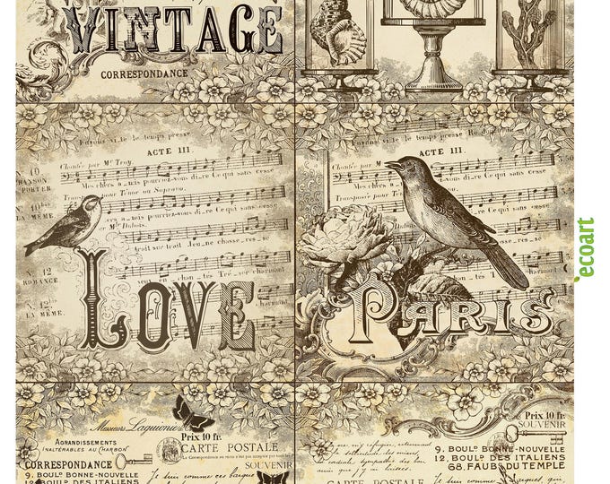 Decoupage Rice Paper, Scrapbooking Bird Paper, Vintage Bird Design ...