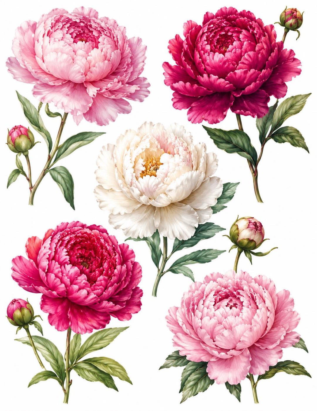 Peony Rice Paper Peony Decoupage Rice Paper, Pink Peony Botanical Floral Artwork Floral ...