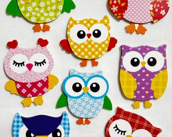 3D Cute Owl Cardboard Stickers Pop up Owl Animals Stickers Colorful ...
